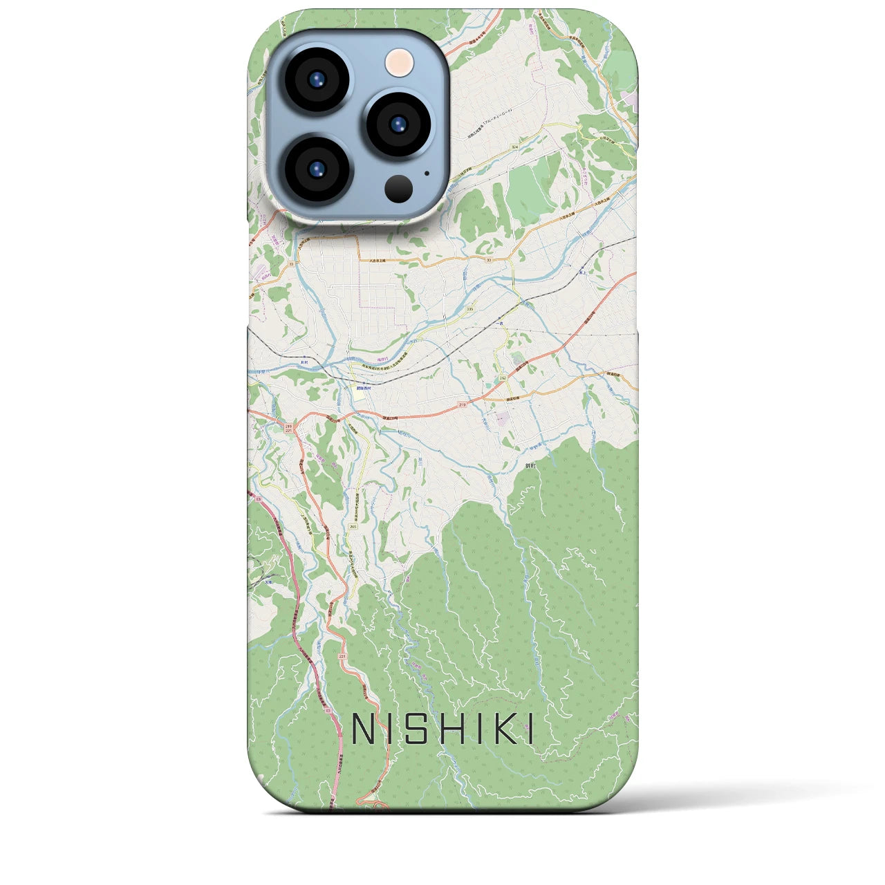 【錦】地図柄iPhoneケース（バックカバータイプ・ナチュラル）iPhone 13 Pro Max 用