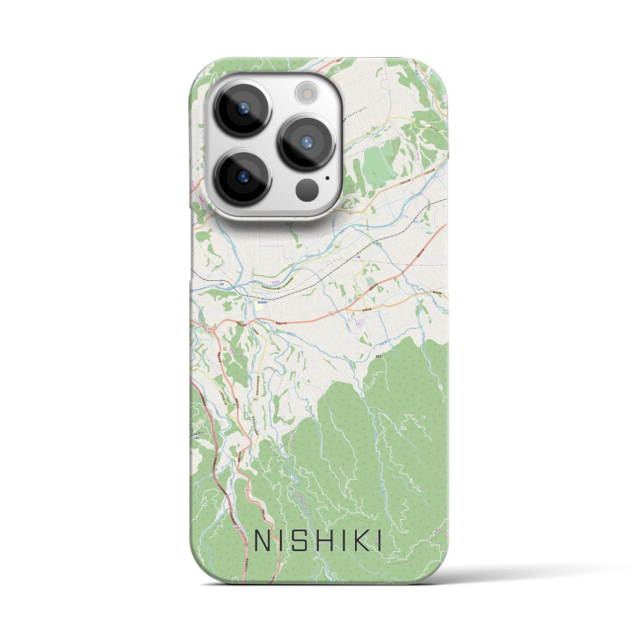 【錦】地図柄iPhoneケース（バックカバータイプ・ナチュラル）iPhone 14 Pro 用