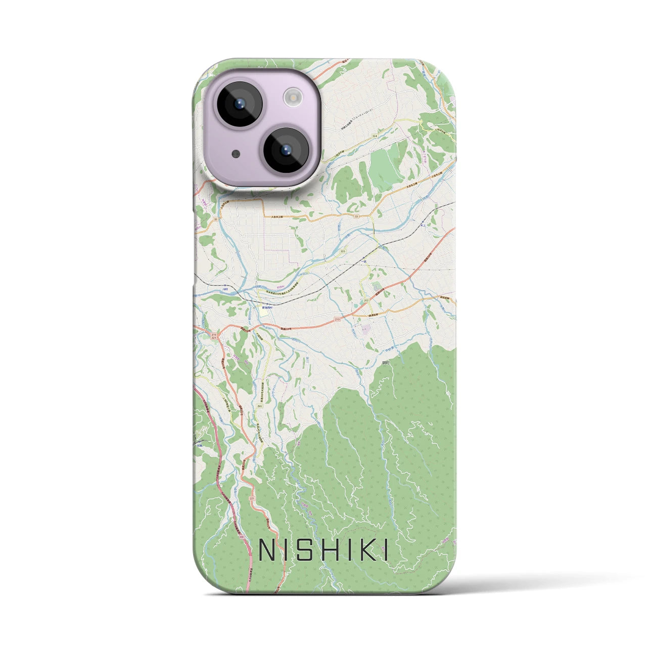 【錦】地図柄iPhoneケース（バックカバータイプ・ナチュラル）iPhone 14 用