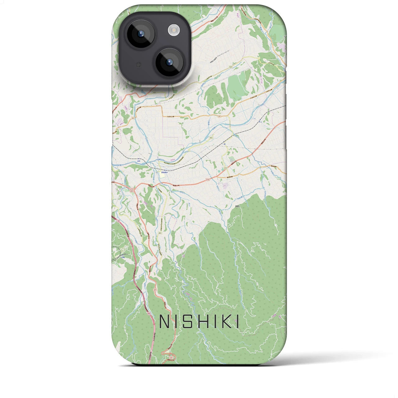 【錦】地図柄iPhoneケース（バックカバータイプ・ナチュラル）iPhone 14 Plus 用