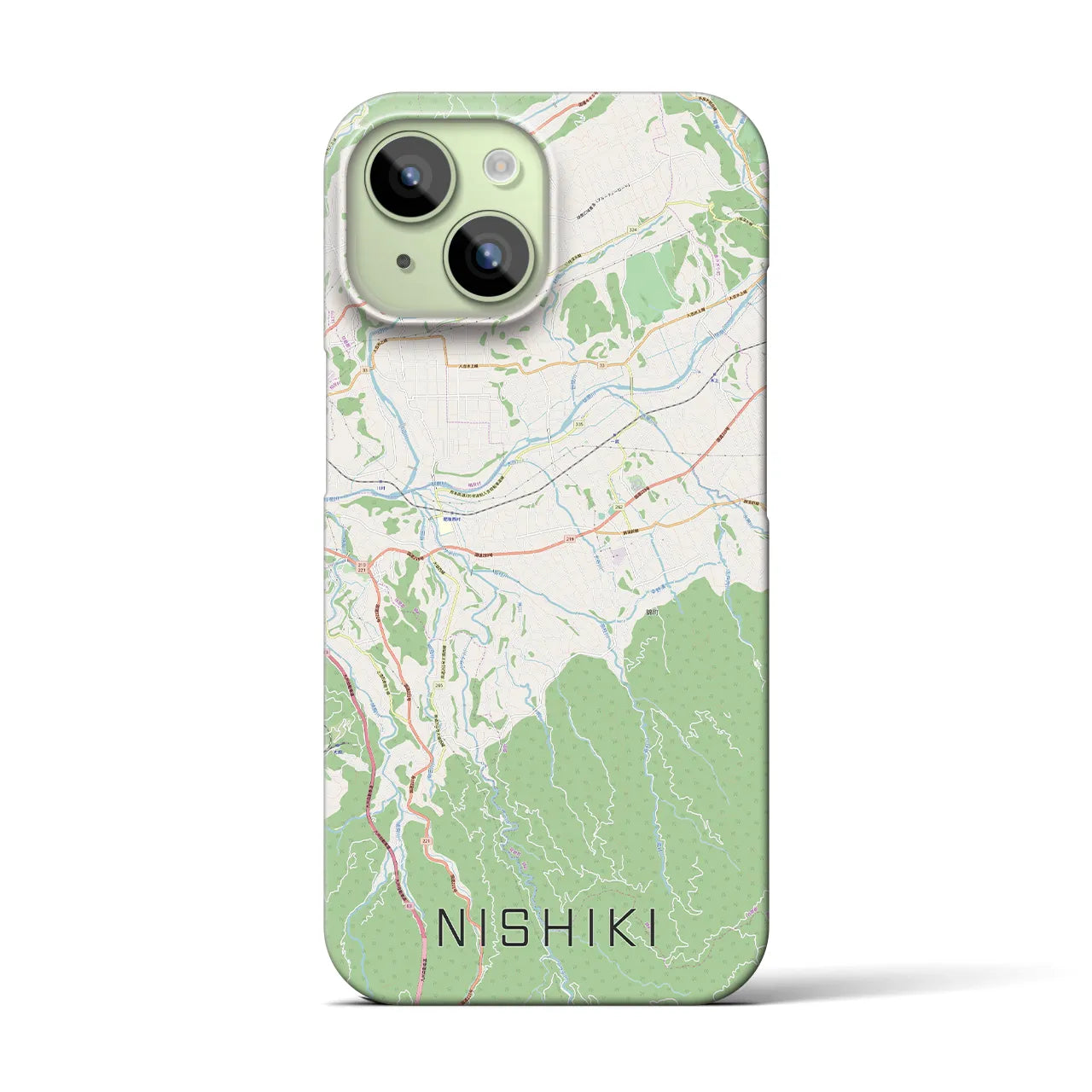 【錦】地図柄iPhoneケース（バックカバータイプ・ナチュラル）iPhone 15 用