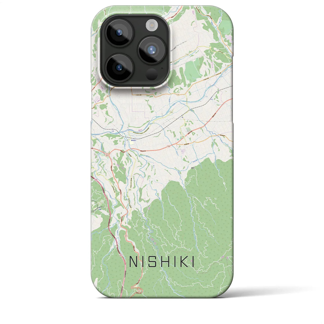 【錦】地図柄iPhoneケース（バックカバータイプ・ナチュラル）iPhone 15 Pro Max 用