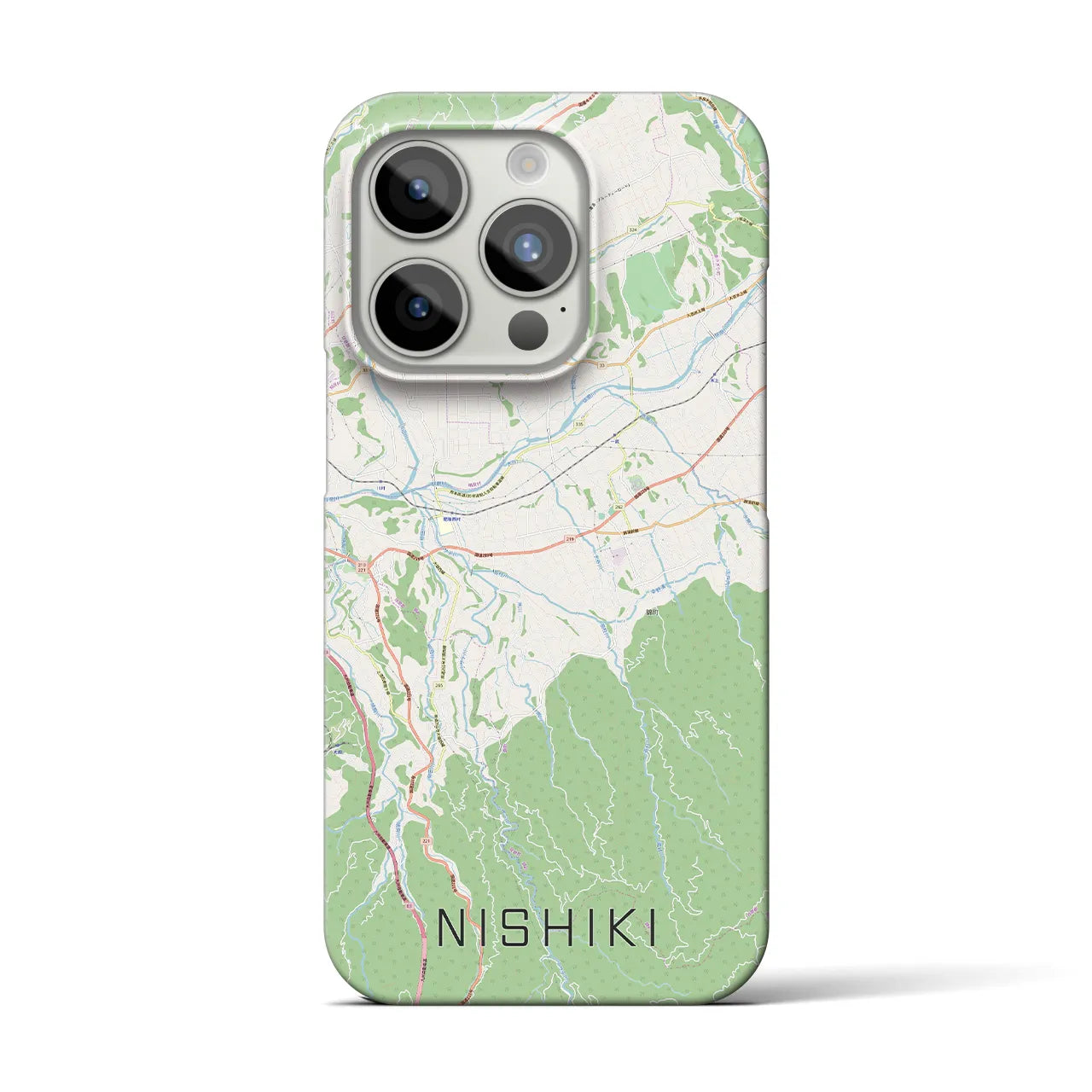 【錦】地図柄iPhoneケース（バックカバータイプ・ナチュラル）iPhone 15 Pro 用