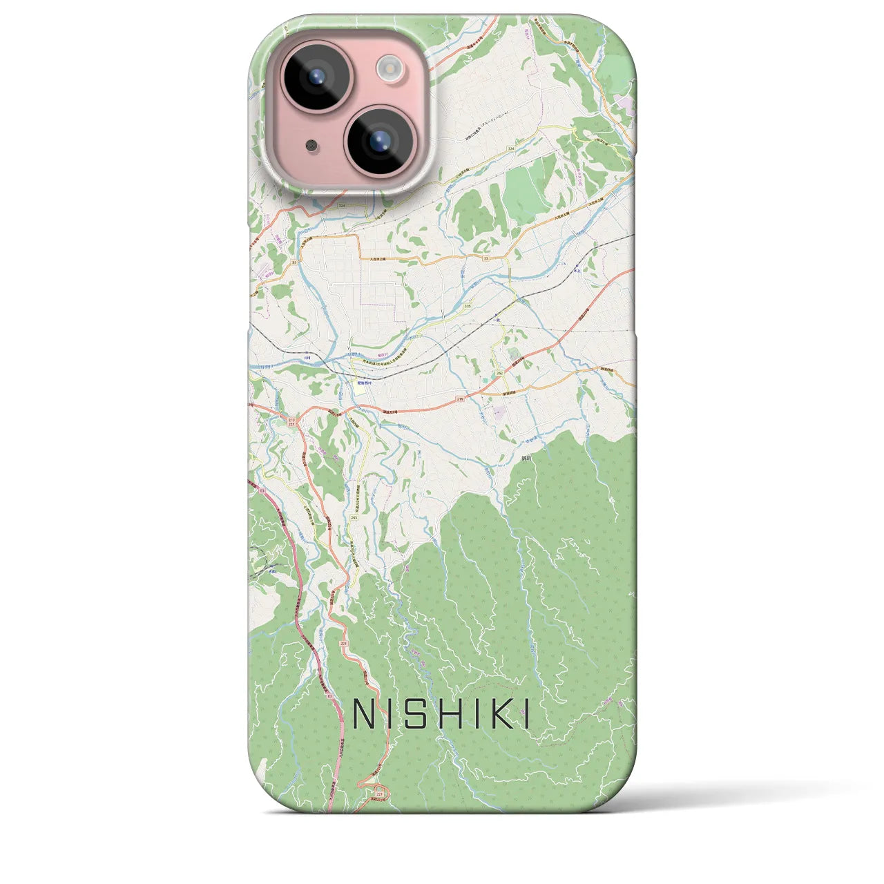 【錦】地図柄iPhoneケース（バックカバータイプ・ナチュラル）iPhone 15 Plus 用