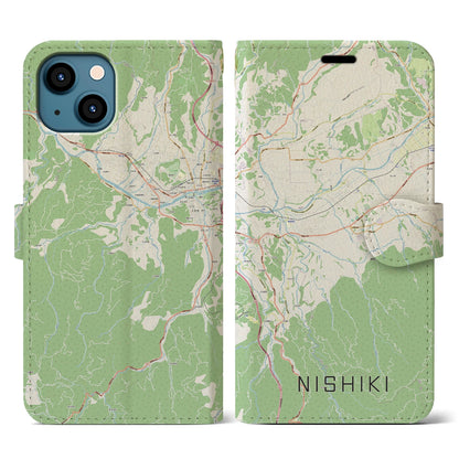 【錦（熊本県）】地図柄iPhoneケース（手帳タイプ）ナチュラル・iPhone 13 用
