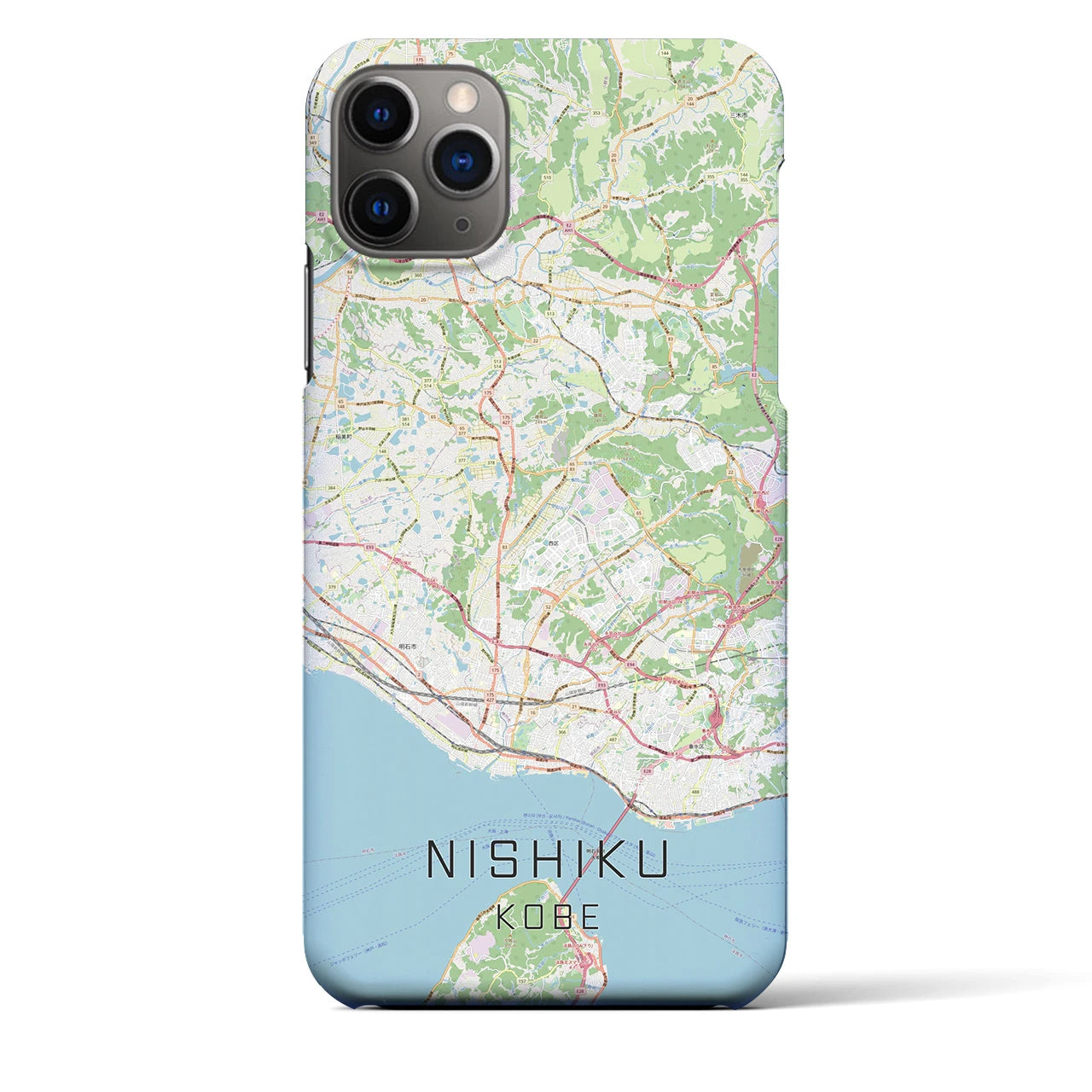 【西区（神戸市）】地図柄iPhoneケース（バックカバータイプ・ナチュラル）iPhone 11 Pro Max 用