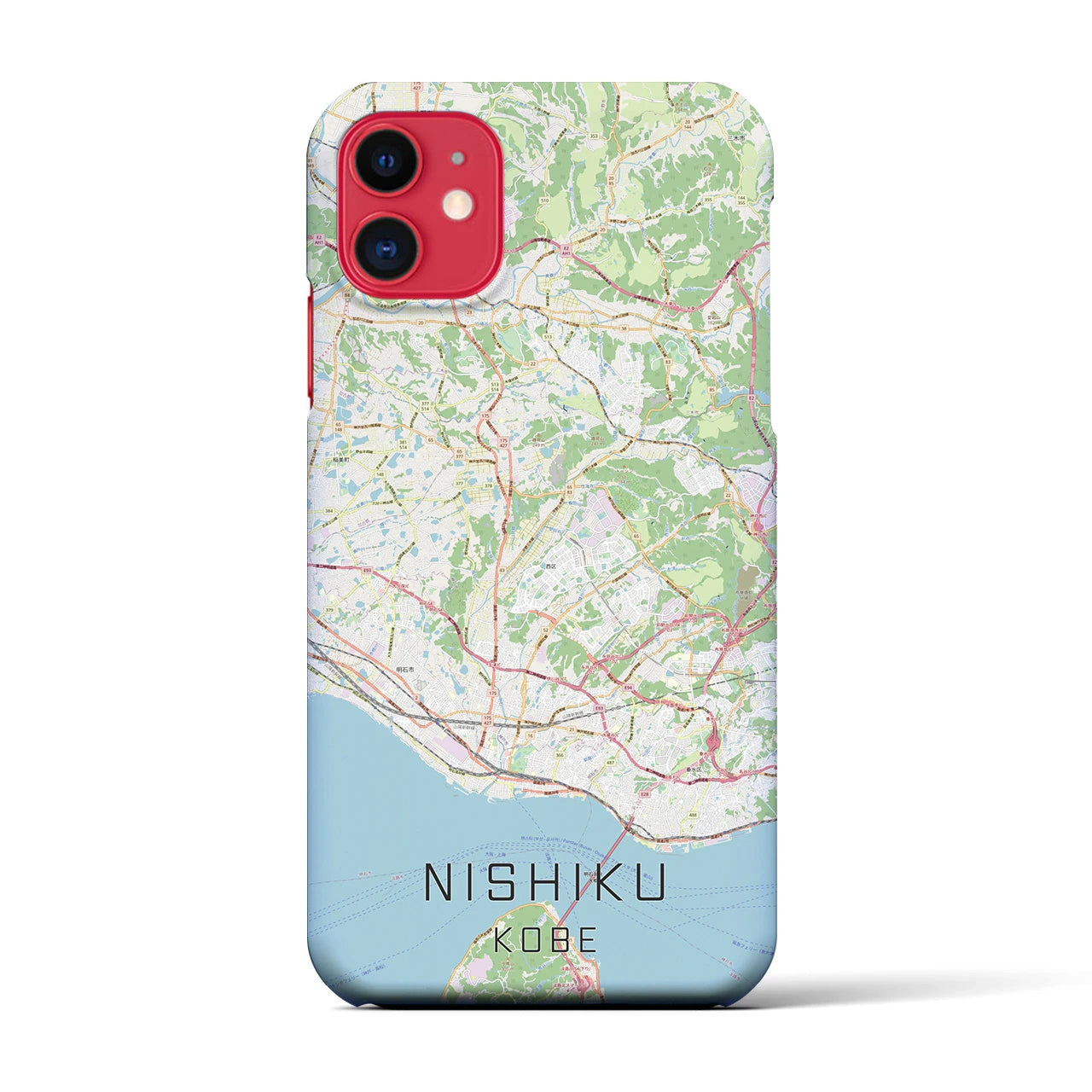 【西区（神戸市）】地図柄iPhoneケース（バックカバータイプ・ナチュラル）iPhone 11 用