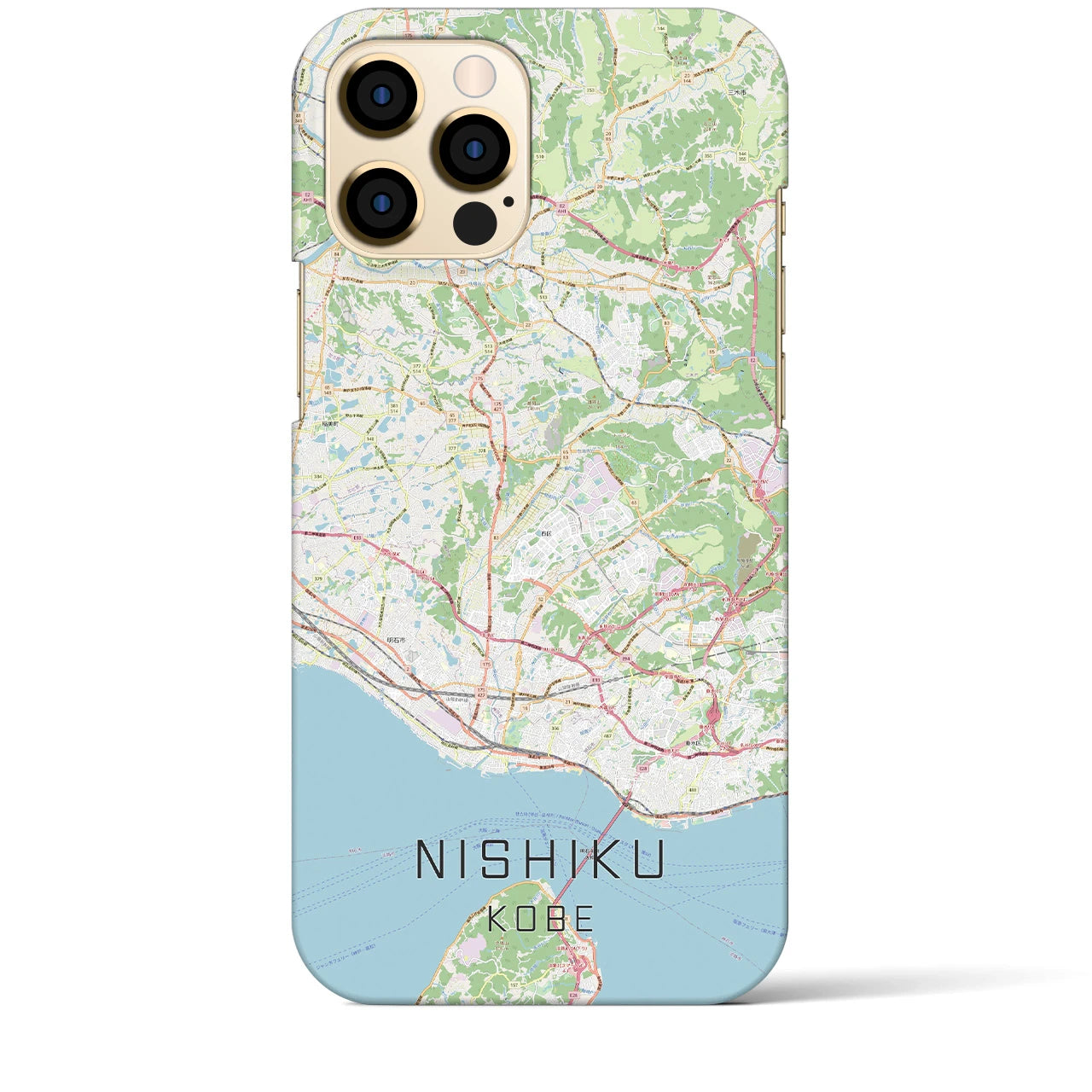 【西区（神戸市）】地図柄iPhoneケース（バックカバータイプ・ナチュラル）iPhone 12 Pro Max 用