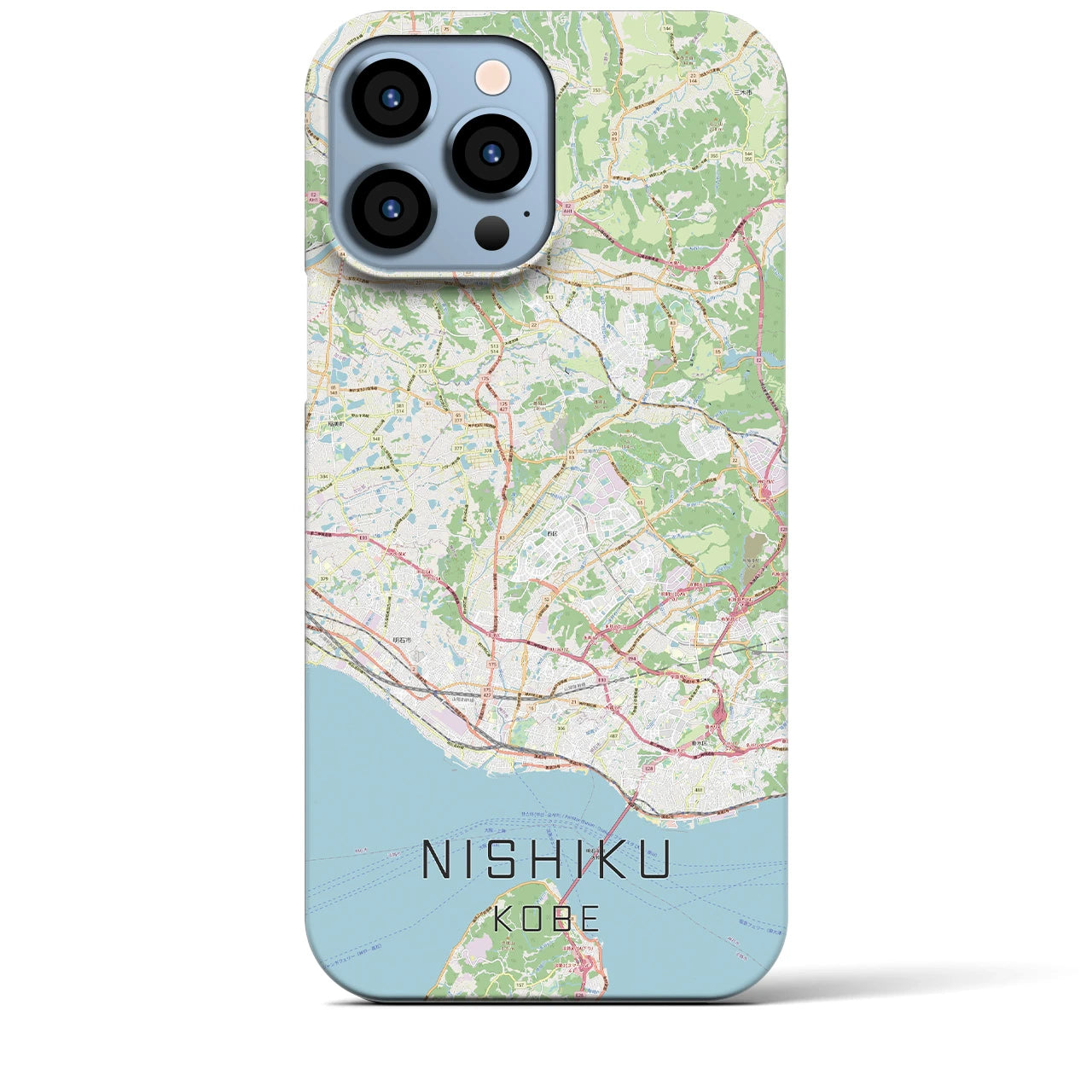 【西区（神戸市）】地図柄iPhoneケース（バックカバータイプ・ナチュラル）iPhone 13 Pro Max 用