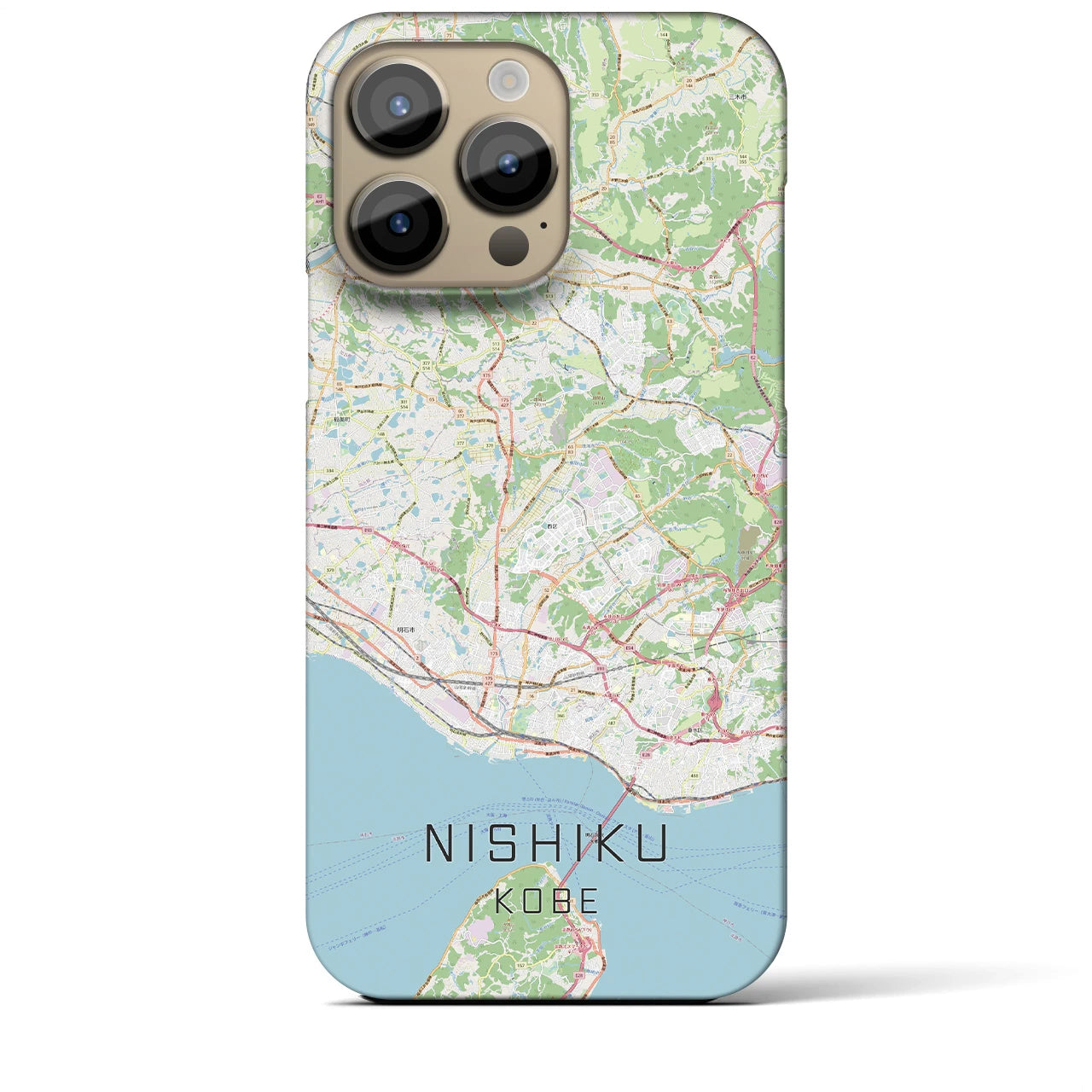 【西区（神戸市）】地図柄iPhoneケース（バックカバータイプ・ナチュラル）iPhone 14 Pro Max 用