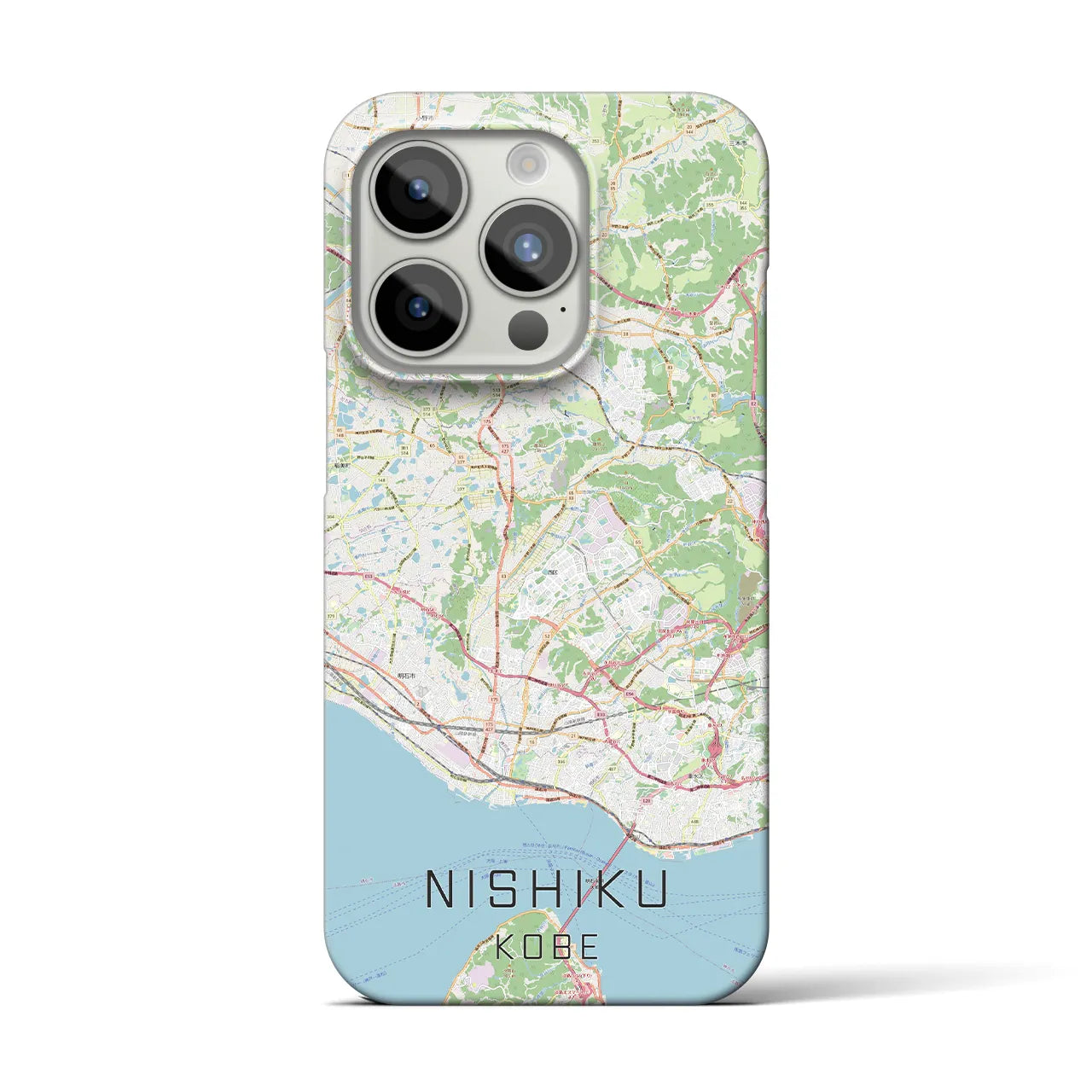 【西区（神戸市）】地図柄iPhoneケース（バックカバータイプ・ナチュラル）iPhone 15 Pro 用