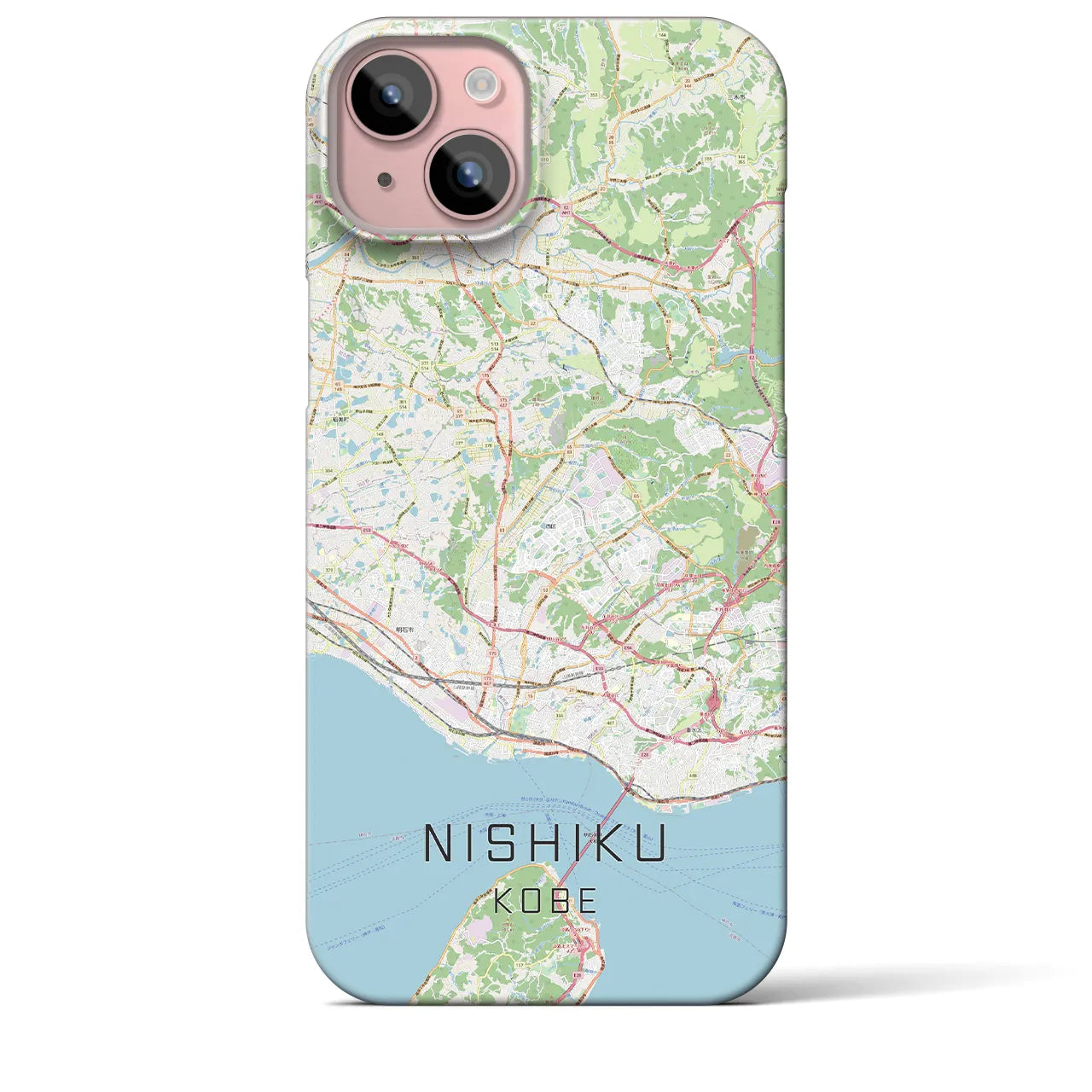 【西区（神戸市）】地図柄iPhoneケース（バックカバータイプ・ナチュラル）iPhone 15 Plus 用