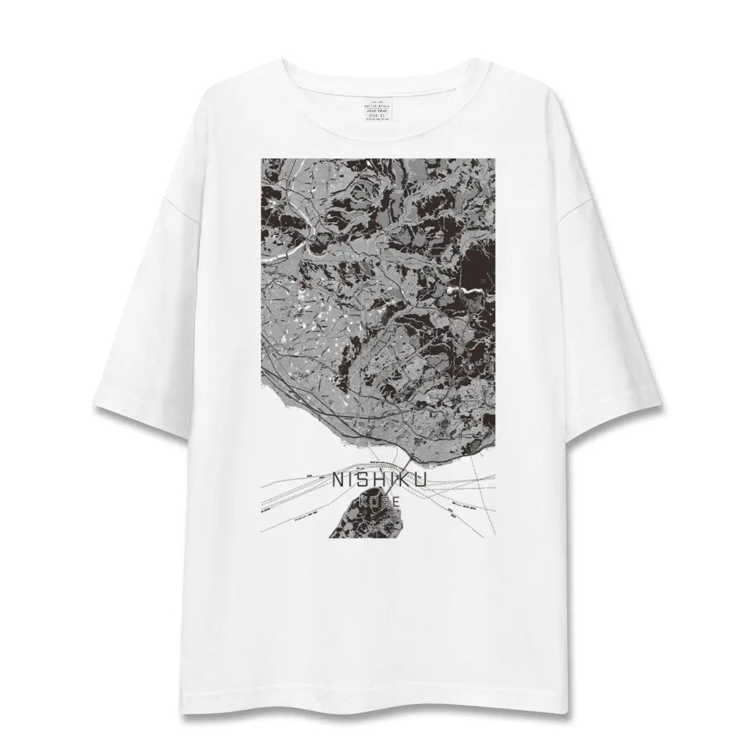 【西区（神戸市）（兵庫県）】地図柄ビッグシルエットTシャツ
