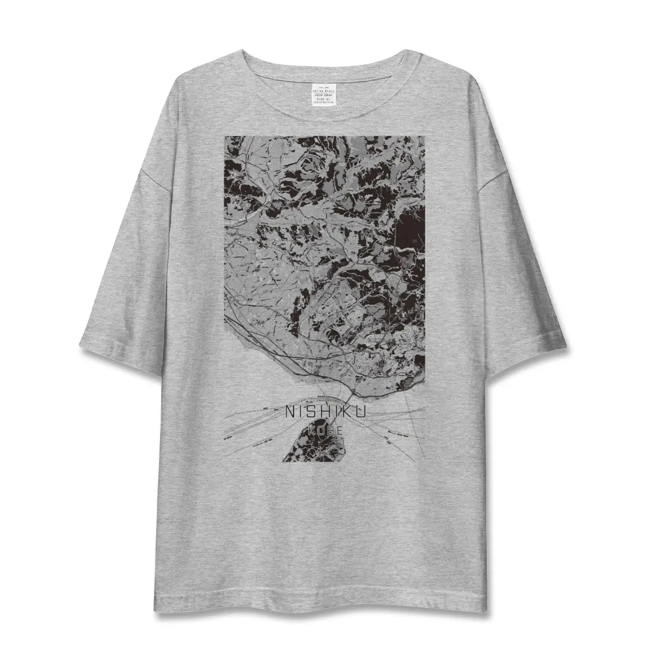 【西区（神戸市）（兵庫県）】地図柄ビッグシルエットTシャツ