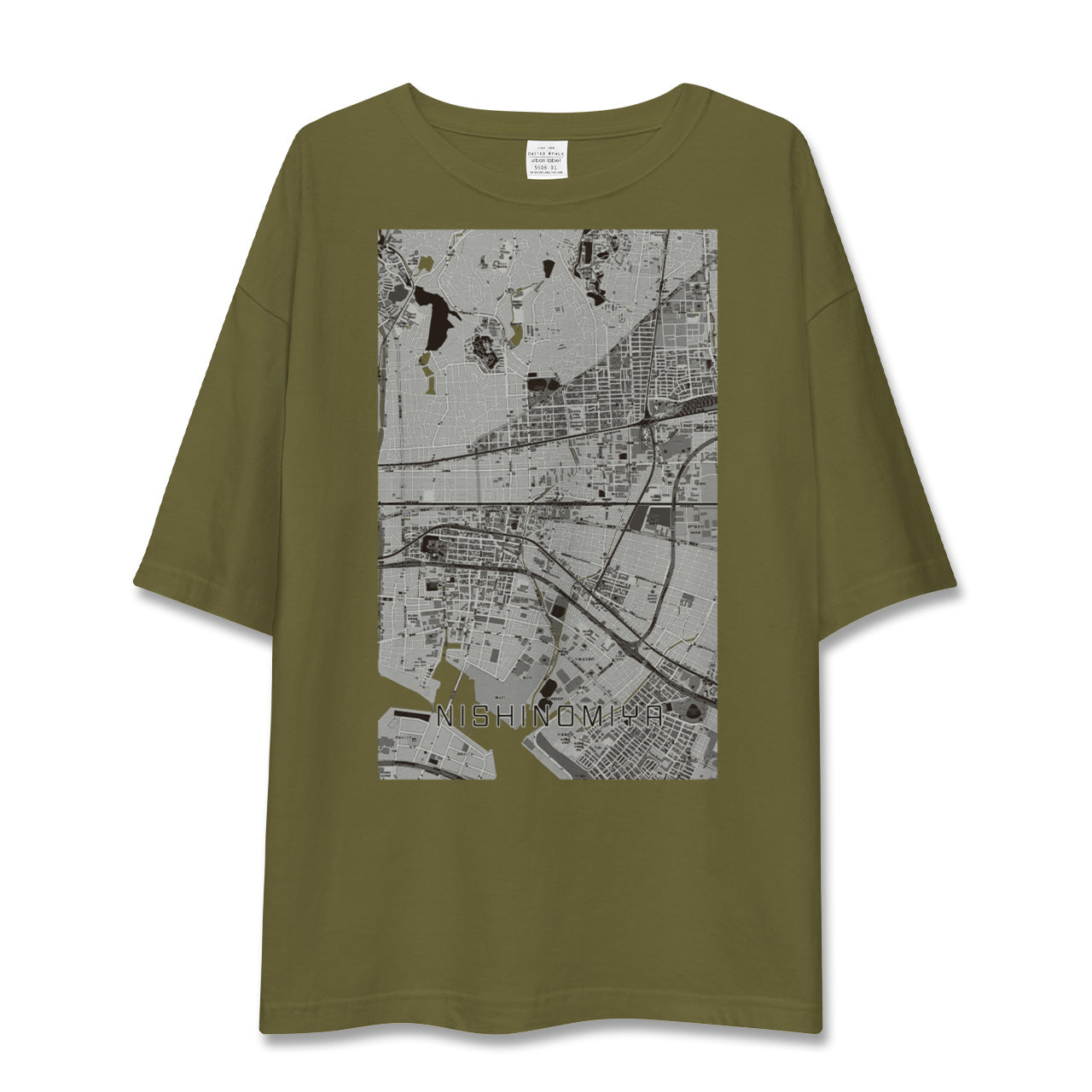 【西宮（兵庫県）】地図柄ビッグシルエットTシャツ