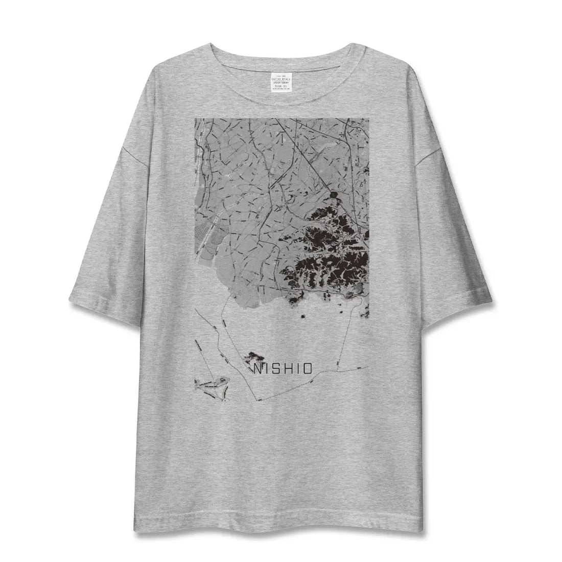【西尾2（愛知県）】地図柄ビッグシルエットTシャツ