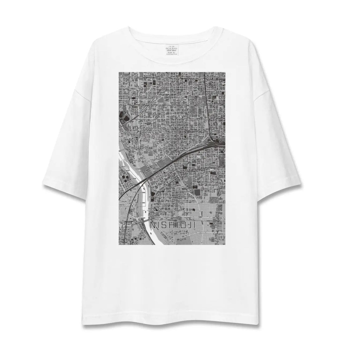【西大路(京都府)】地図柄ビッグシルエットTシャツ
