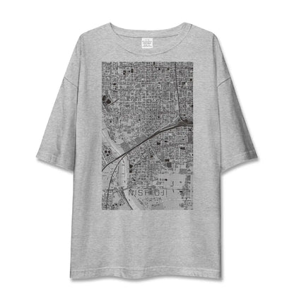 【西大路（京都府）】地図柄ビッグシルエットTシャツ