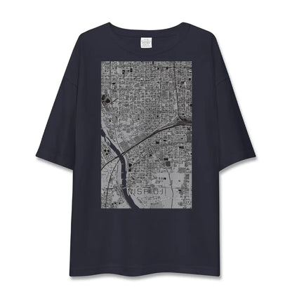 【西大路（京都府）】地図柄ビッグシルエットTシャツ