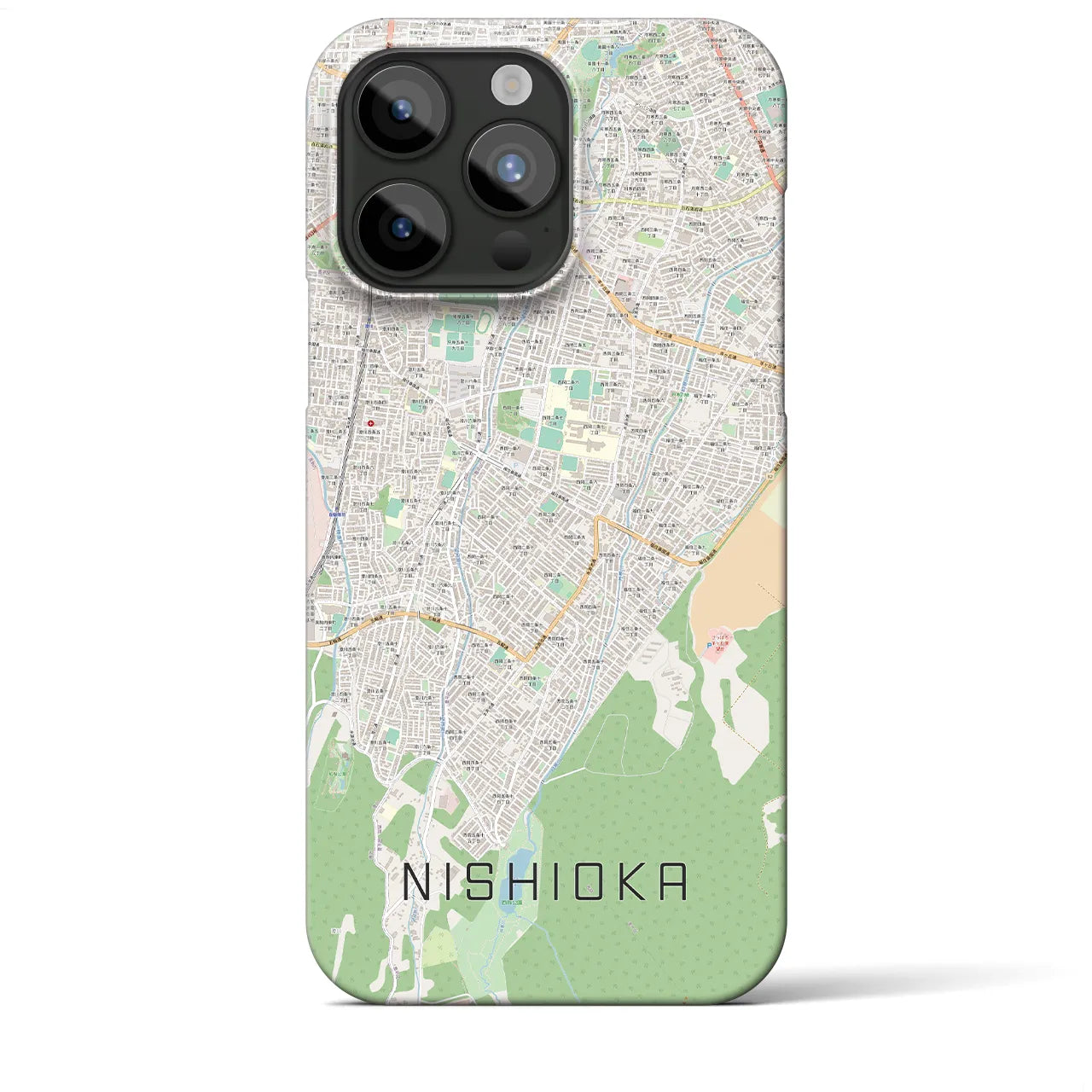 【西岡】地図柄iPhoneケース（バックカバータイプ・ナチュラル）iPhone 15 Pro Max 用