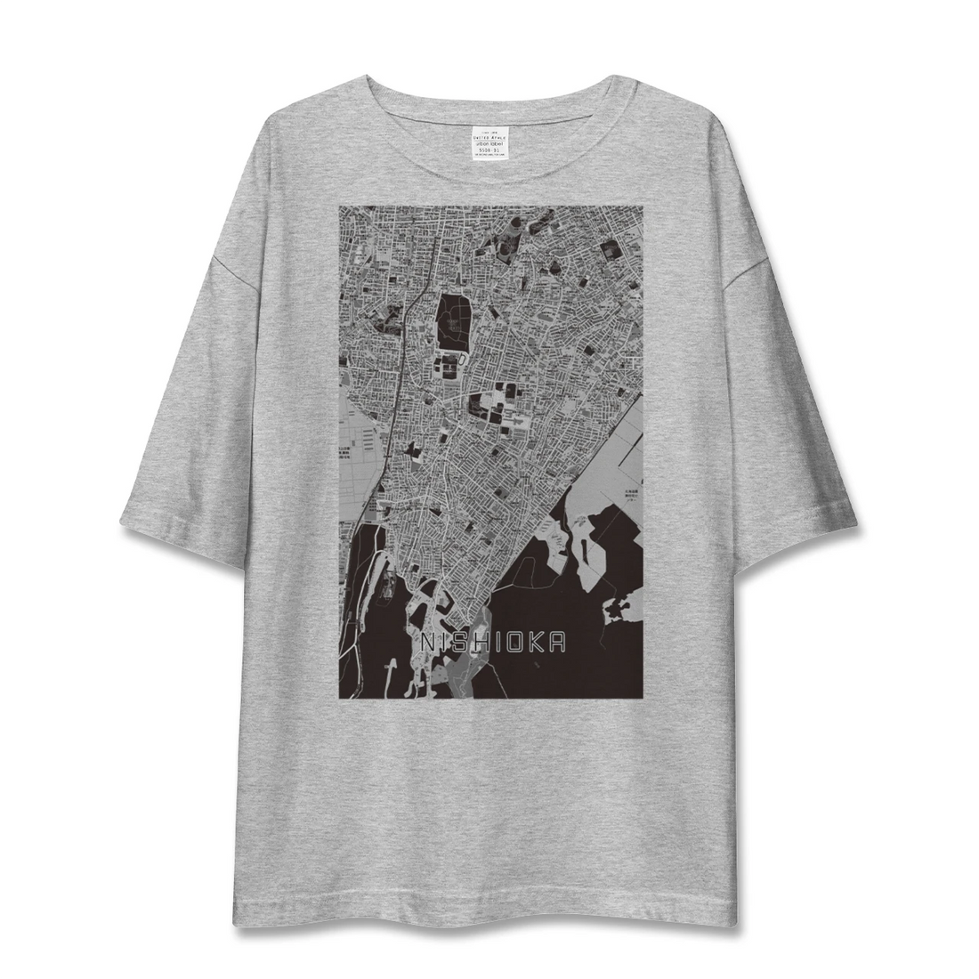 【西岡（北海道）】地図柄ビッグシルエットTシャツ