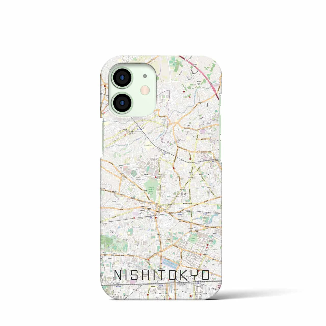 【西東京】地図柄iPhoneケース（バックカバータイプ・ナチュラル）iPhone 12 mini 用