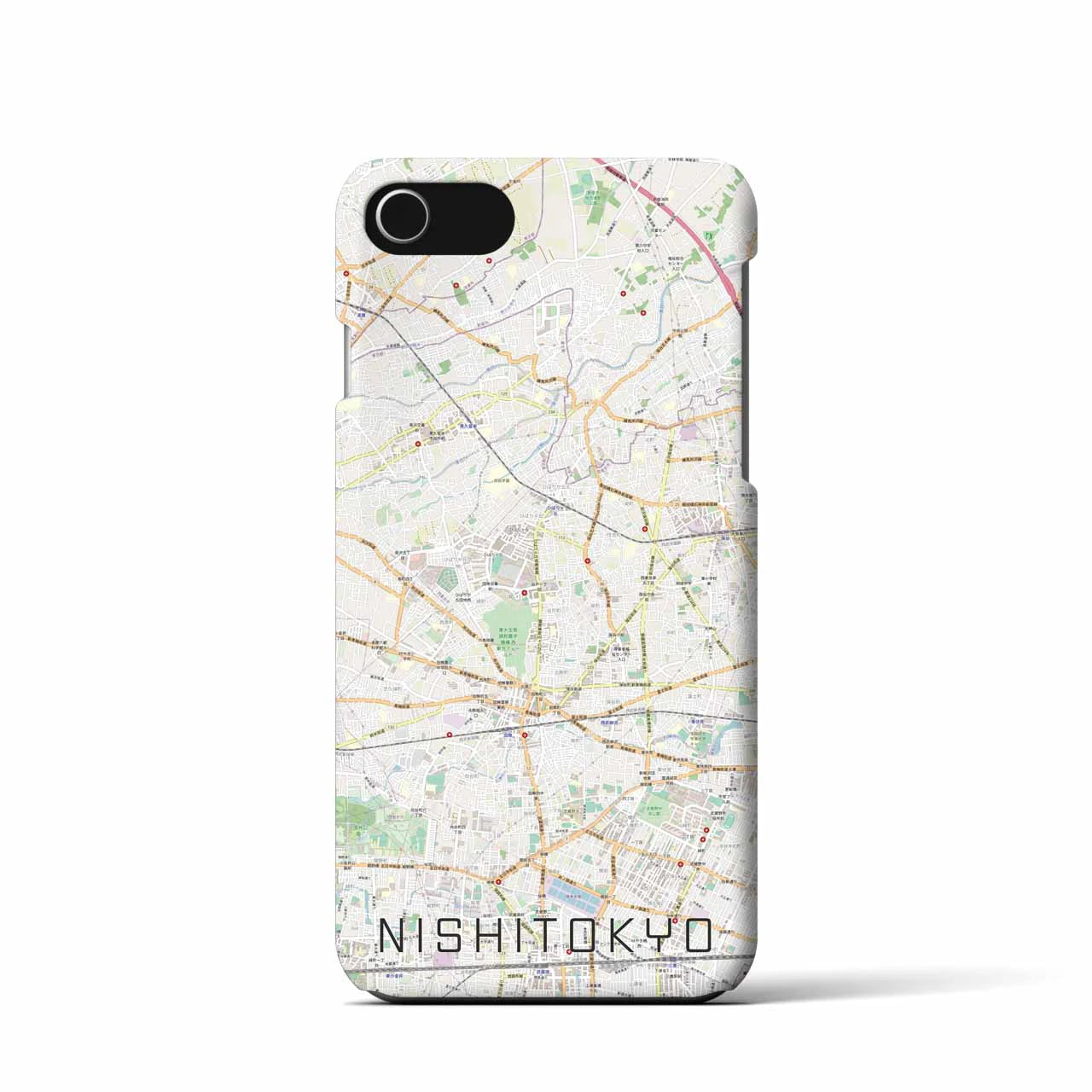 【西東京】地図柄iPhoneケース（バックカバータイプ・ナチュラル）iPhone SE（第3 / 第2世代） / 8 / 7 / 6s / 6 用