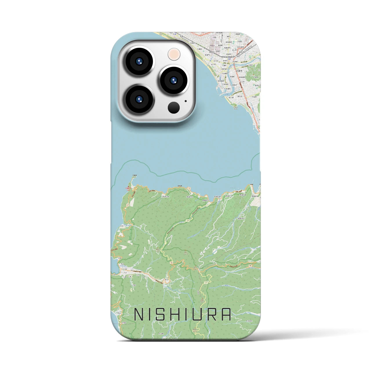 【西浦】地図柄iPhoneケース（バックカバータイプ・ナチュラル）iPhone 13 Pro 用