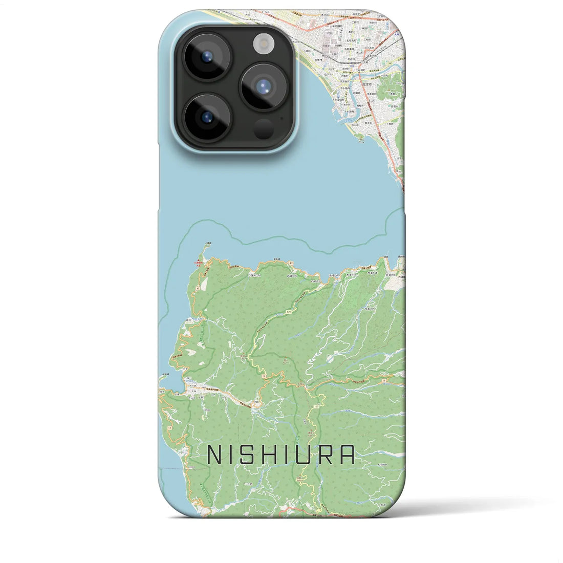 【西浦】地図柄iPhoneケース（バックカバータイプ・ナチュラル）iPhone 15 Pro Max 用