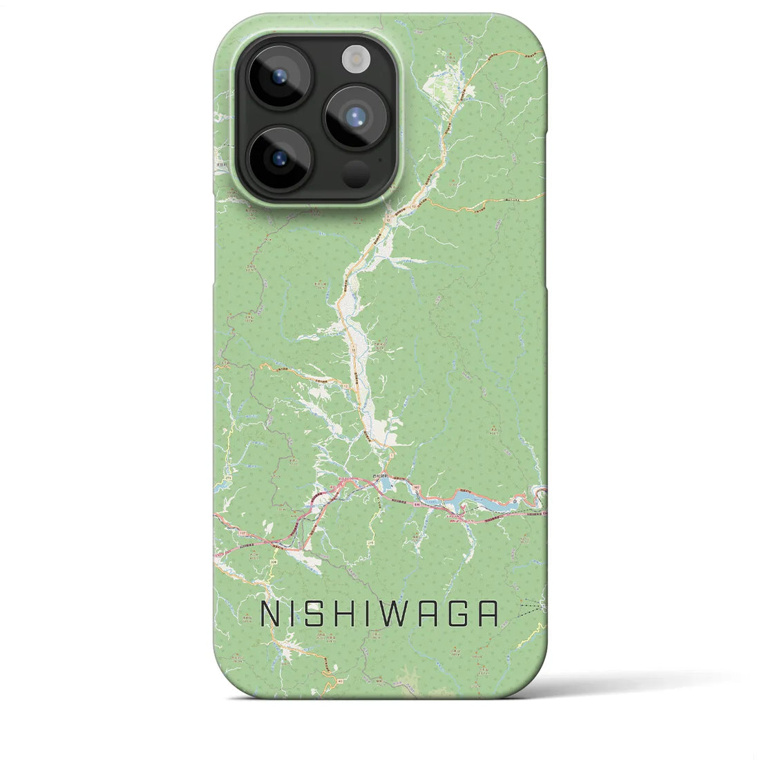 【西和賀】地図柄iPhoneケース（バックカバータイプ・ナチュラル）iPhone 15 Pro Max 用