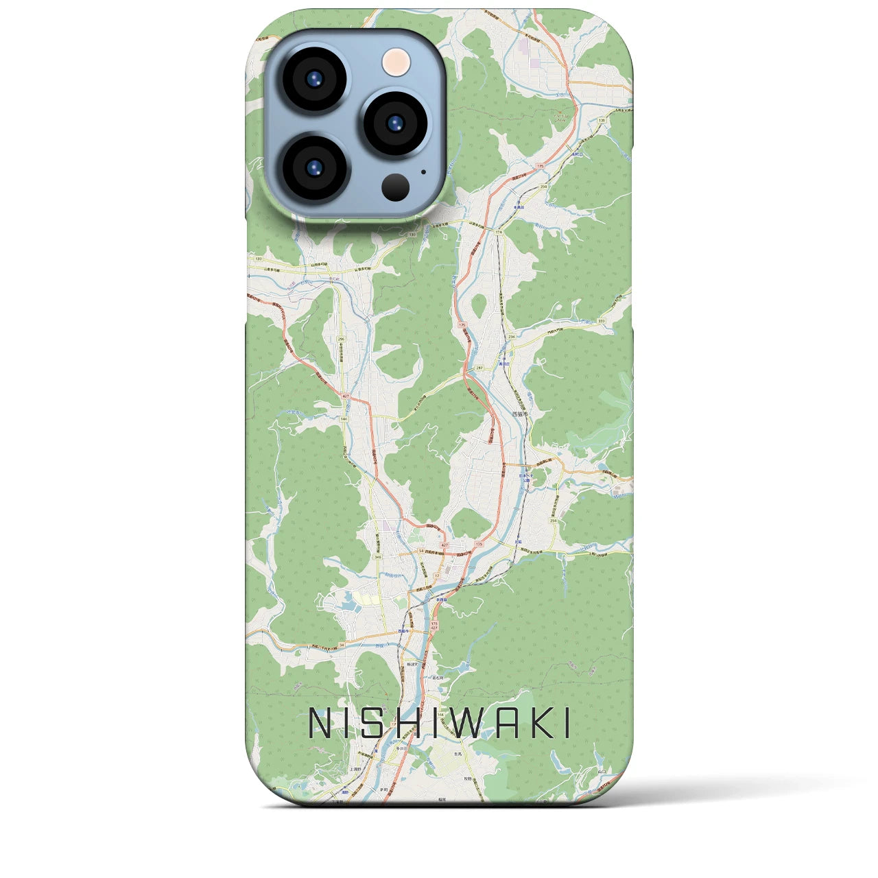 【西脇】地図柄iPhoneケース（バックカバータイプ・ナチュラル）iPhone 13 Pro Max 用