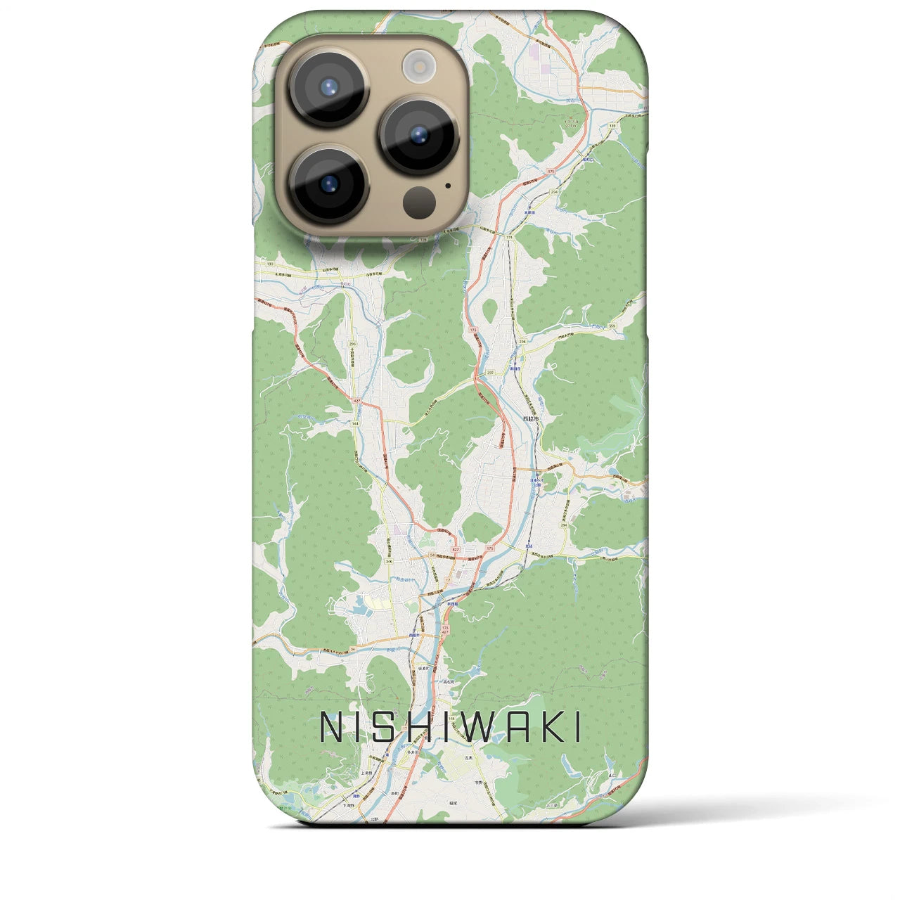 【西脇】地図柄iPhoneケース（バックカバータイプ・ナチュラル）iPhone 14 Pro Max 用