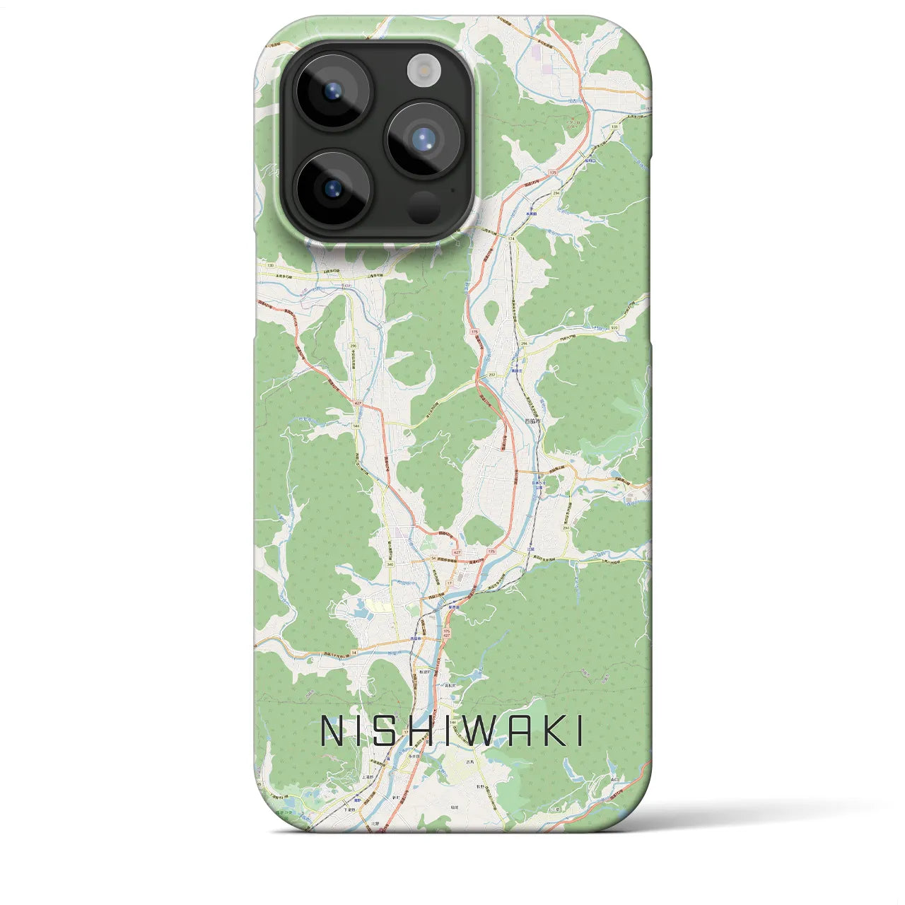 【西脇】地図柄iPhoneケース（バックカバータイプ・ナチュラル）iPhone 15 Pro Max 用