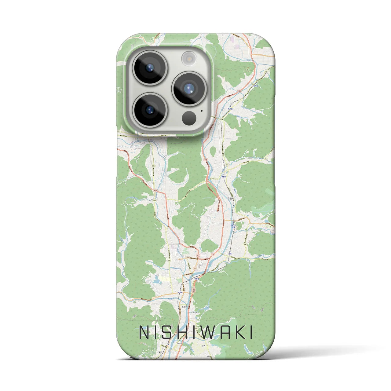 【西脇】地図柄iPhoneケース（バックカバータイプ・ナチュラル）iPhone 15 Pro 用