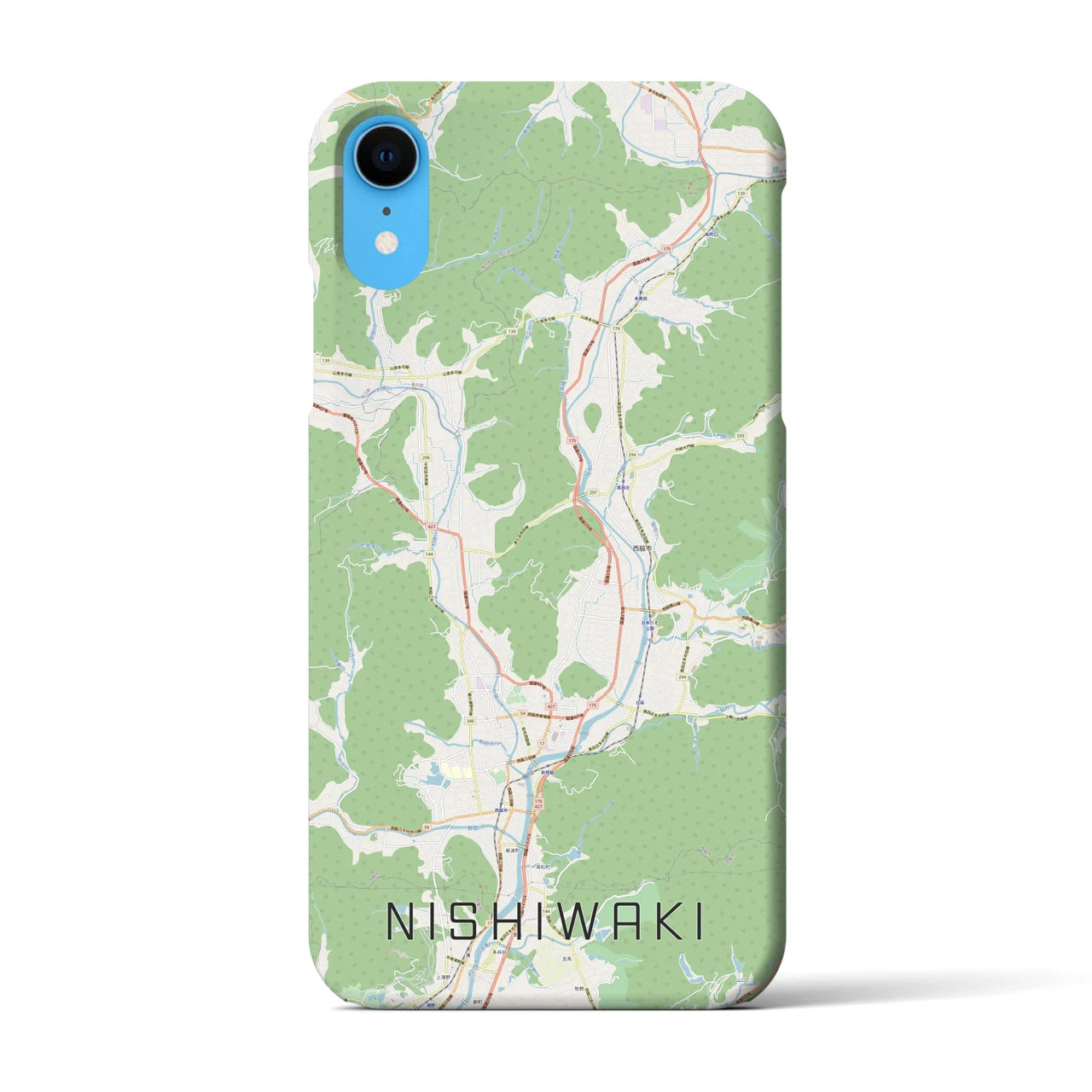 【西脇】地図柄iPhoneケース（バックカバータイプ・ナチュラル）iPhone XR 用
