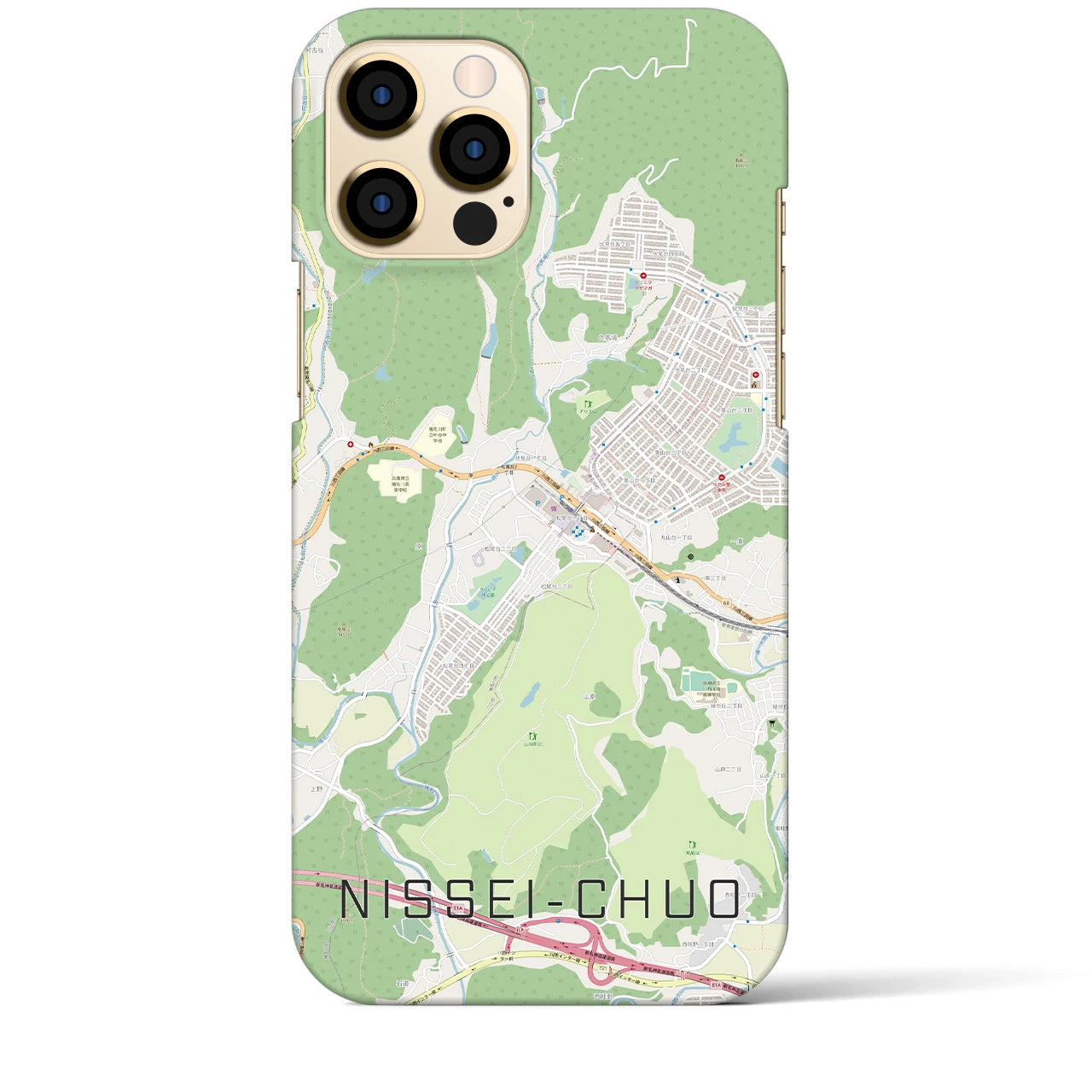 【日生中央】地図柄iPhoneケース（バックカバータイプ・ナチュラル）iPhone 12 Pro Max 用