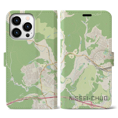 【日生中央（兵庫県）】地図柄iPhoneケース（手帳タイプ）ナチュラル・iPhone 13 Pro 用