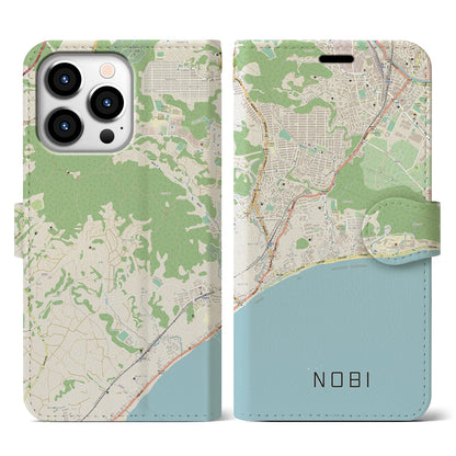 【野比（神奈川県）】地図柄iPhoneケース（手帳タイプ）ナチュラル・iPhone 13 Pro 用
