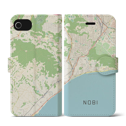 【野比（神奈川県）】地図柄iPhoneケース（手帳タイプ）ナチュラル・iPhone SE（第3 / 第2世代） / 8 / 7 / 6s / 6 用