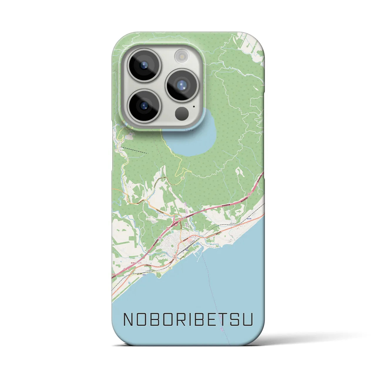 【登別】地図柄iPhoneケース（バックカバータイプ・ナチュラル）iPhone 15 Pro 用