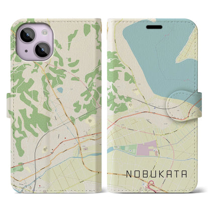 【延方（茨城県）】地図柄iPhoneケース（手帳タイプ）ナチュラル・iPhone 14 用