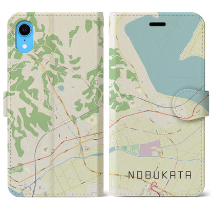 【延方（茨城県）】地図柄iPhoneケース（手帳タイプ）ナチュラル・iPhone XR 用