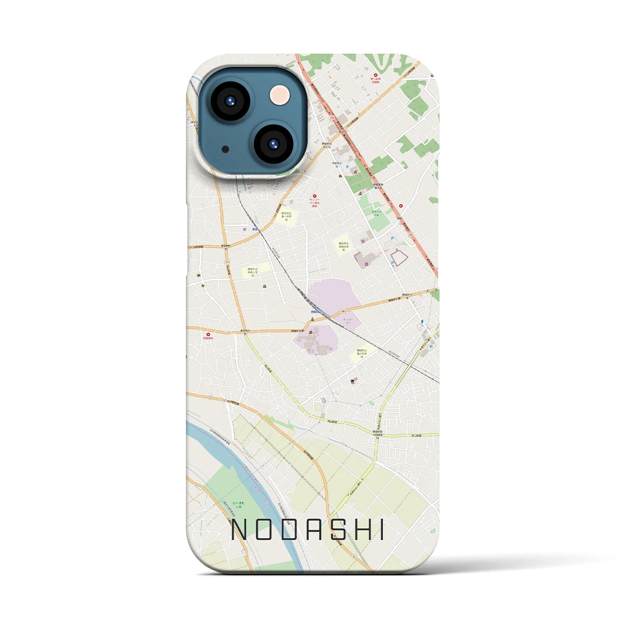 【野田市】地図柄iPhoneケース（バックカバータイプ・ナチュラル）iPhone 13 用