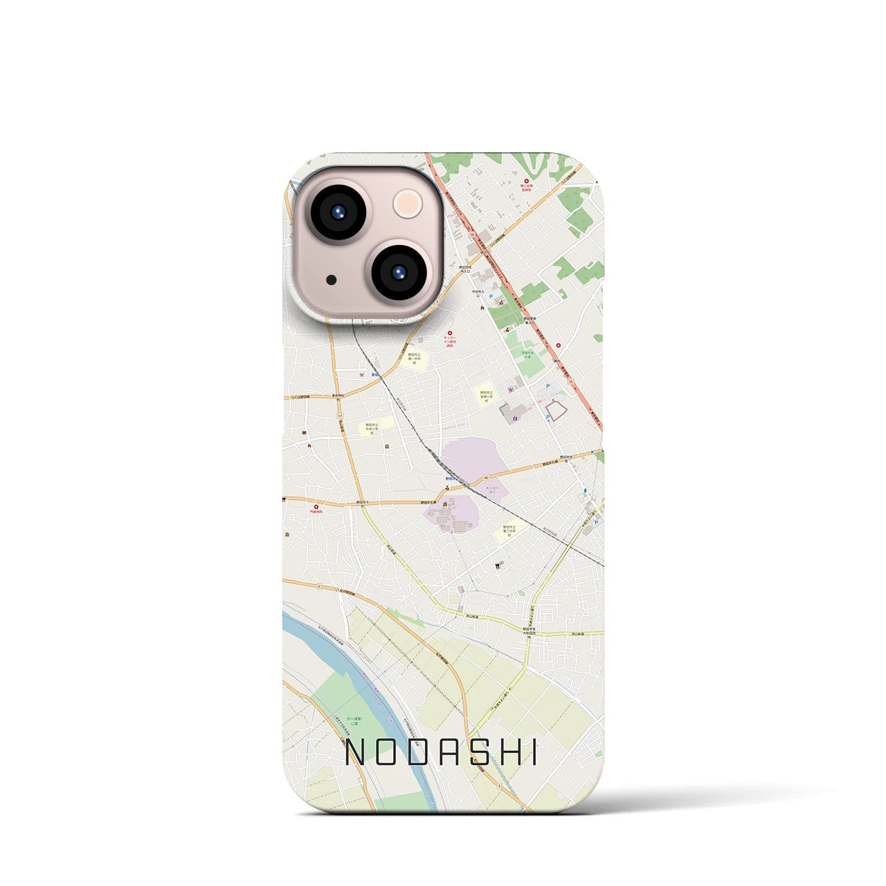 【野田市】地図柄iPhoneケース（バックカバータイプ・ナチュラル）iPhone 13 mini 用