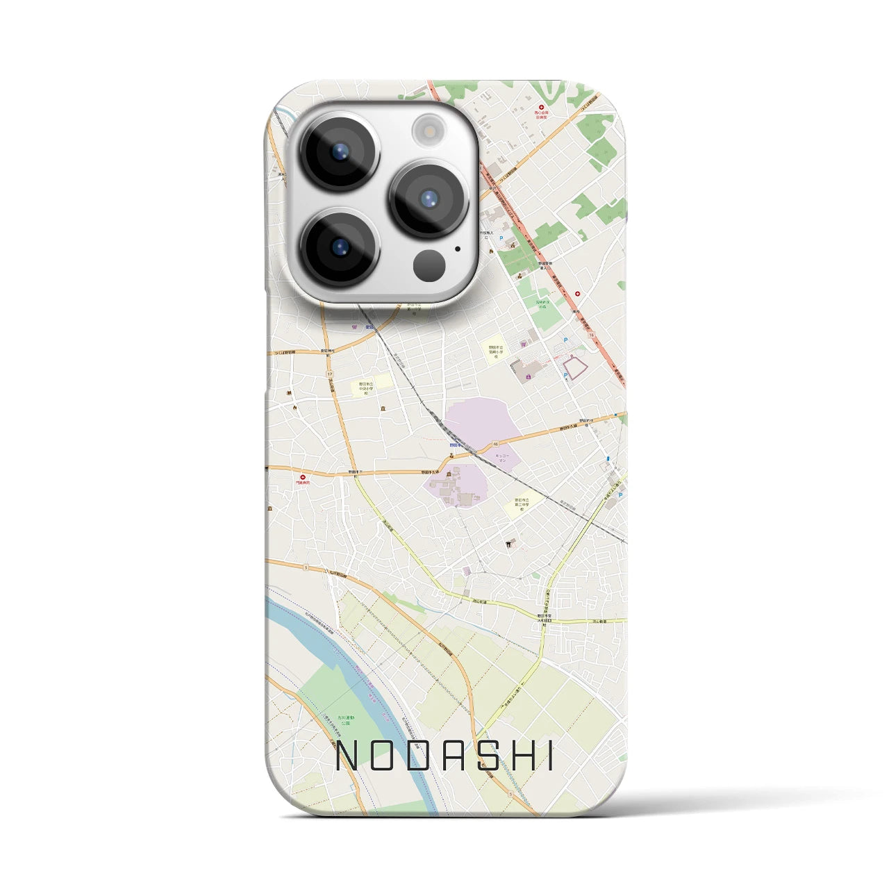 【野田市】地図柄iPhoneケース（バックカバータイプ・ナチュラル）iPhone 14 Pro 用