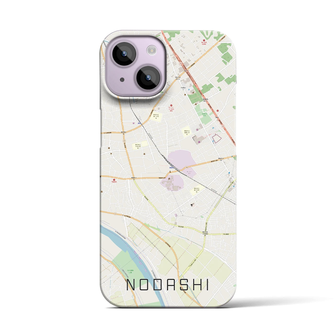【野田市】地図柄iPhoneケース（バックカバータイプ・ナチュラル）iPhone 14 用