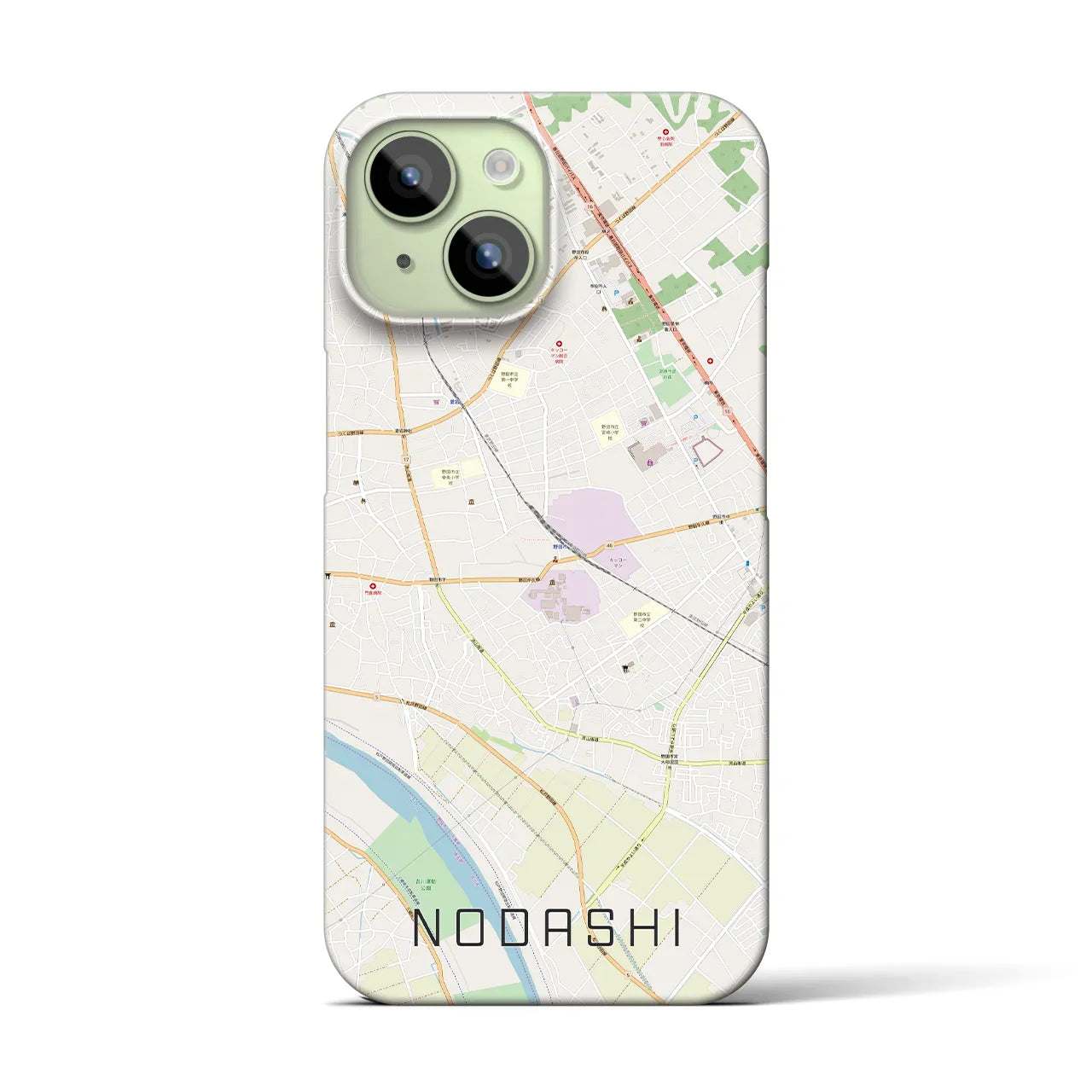 【野田市】地図柄iPhoneケース（バックカバータイプ・ナチュラル）iPhone 15 用