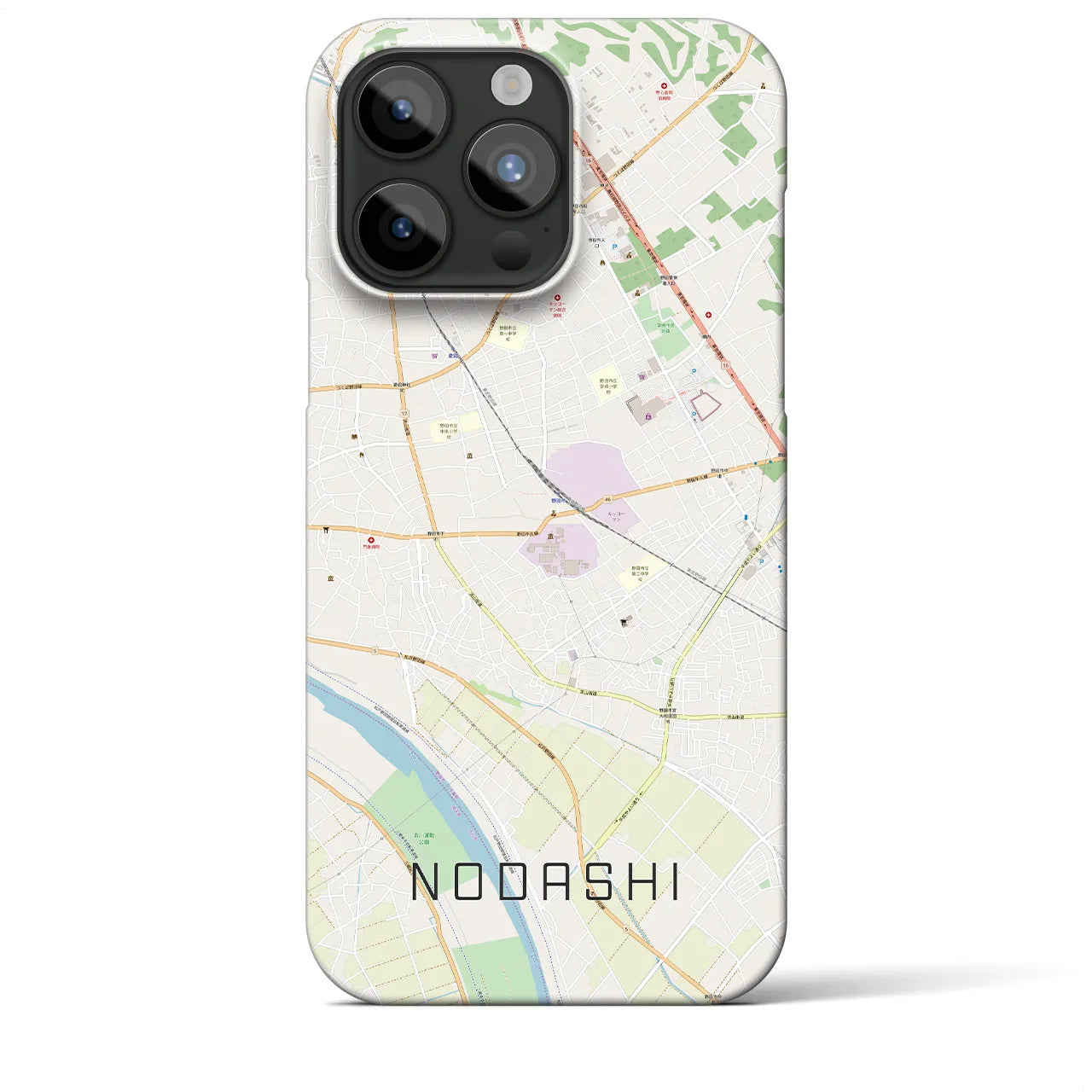 【野田市】地図柄iPhoneケース（バックカバータイプ・ナチュラル）iPhone 15 Pro Max 用