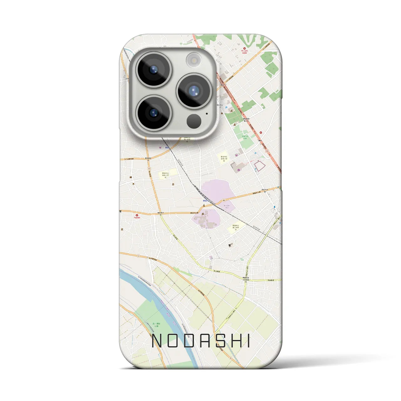 【野田市】地図柄iPhoneケース（バックカバータイプ・ナチュラル）iPhone 15 Pro 用