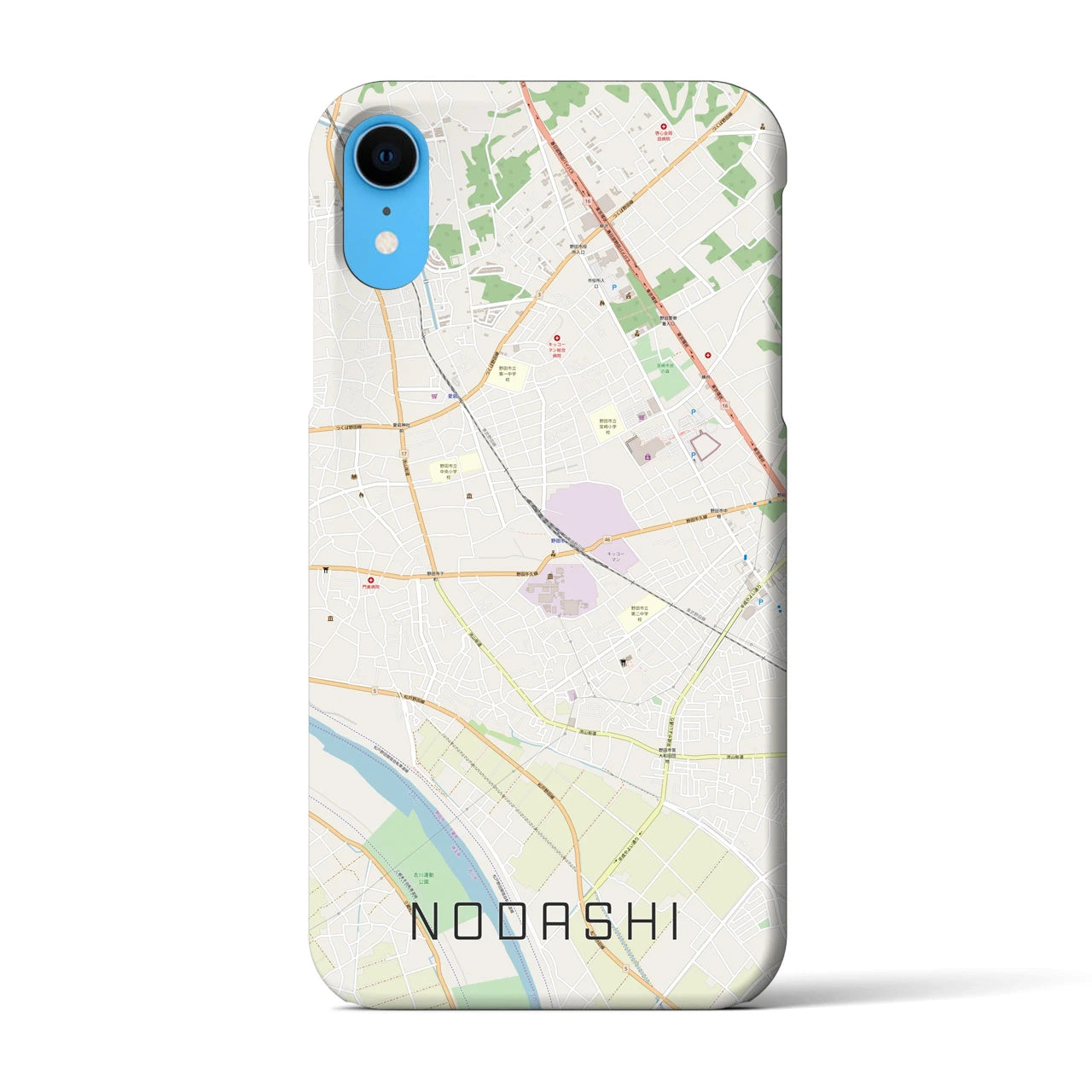 【野田市】地図柄iPhoneケース（バックカバータイプ・ナチュラル）iPhone XR 用